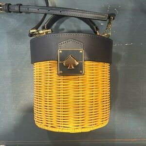 Kate spade basket purse navy with silver hardware